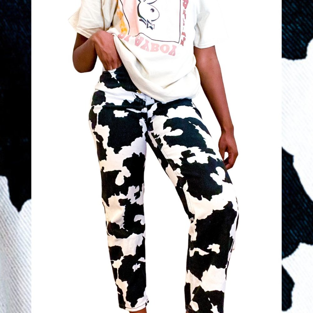 Cow Print Jeans